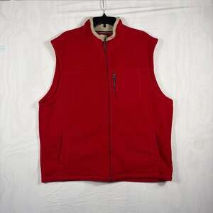 G.H. Bass & Co. Red Full Zip Fleece Sleeveless Vest XXL
